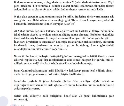 Bir Daha Asla! – 28 Şubat Basın Açıklaması